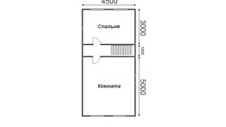 Баня из бруса 6×9 с мансардой (Б-24), 54 м²
