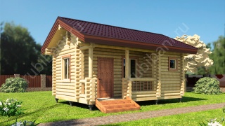 Баня из оцилиндрованного бревна 4.5×6 м (ББ-46), 27 м²