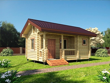 Баня из оцилиндрованного бревна 4.5×6 м (ББ-46), 27 м²