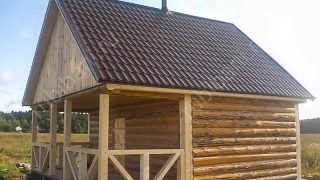 Баня 4×4 с террасой, 24 м²