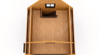 Баня из бруса 6×6 с мансардой и террасой (Б-30), 36 м²