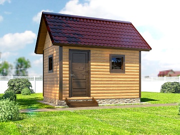 Баня из бруса 3×4 (Б-4), 12 м²