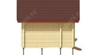 Баня из оцилиндрованного бревна 6×6 м (ББ-47), 27 м²
