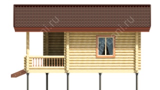Баня из оцилиндрованного бревна 6×7 (ББ-42), 42 м²