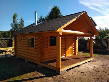 Баня 4×4 с террасой, 16 м²