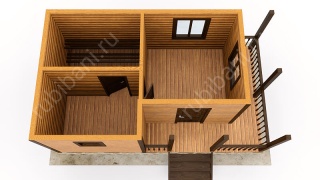 Баня из бруса 7×4 (Б-41), 28 м²