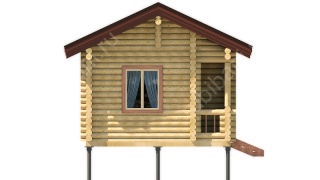 Баня из оцилиндрованного бревна 4.5×6 м (ББ-46), 27 м²