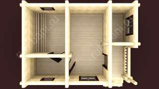 Баня из бревна 4.6×6.5 (ББ-13), 29.9 м²