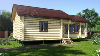 Баня из бревна 5.5×12.2 м (ББ-15), 67.1 м²
