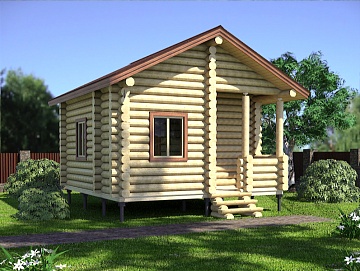 Баня из бревна 5.5×5.5 (ББ-4), 30.25 м²