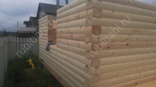 Баня из бруса 6×4 с террасой и балконом (Б-3), 24 м²