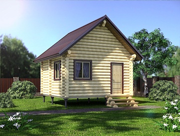 Баня из бревна 4.5×4.5 (ББ-12), 20.25 м²
