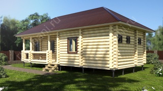Баня из бревна 5.5×12.2 (ББ-16), 67.1 м²