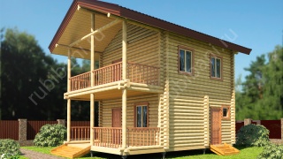 Баня из оцилиндрованного бревна 6×8.2 м (ББ-44), 96 м²