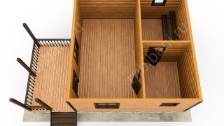 Баня из бруса 8.5×6 (Б-42), 51 м²