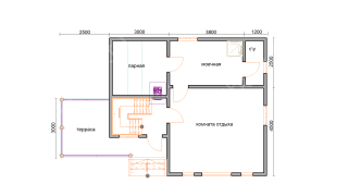 Баня из бруса 7×8 (Б107), 60 м²