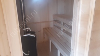 Баня из бруса 6×4 с террасой (Б-5), 24 м²