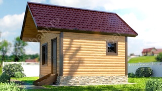 Баня из бруса 4×4 (Б-9), 16 м²